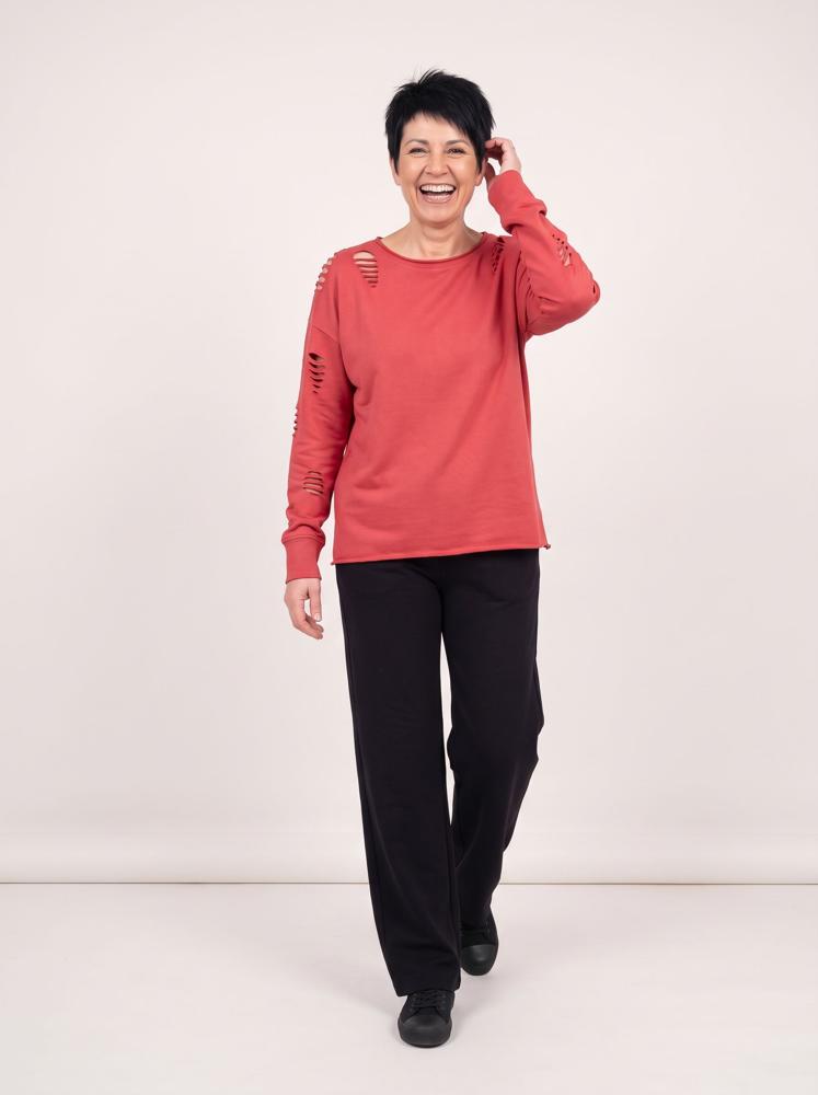 trendy geperforeerde dames sweater 17102 - wendy trendy