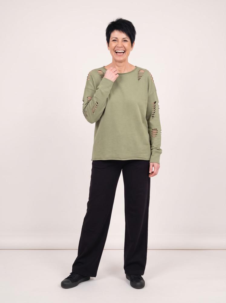 trendy geperforeerde dames sweater 17102 - wendy trendy