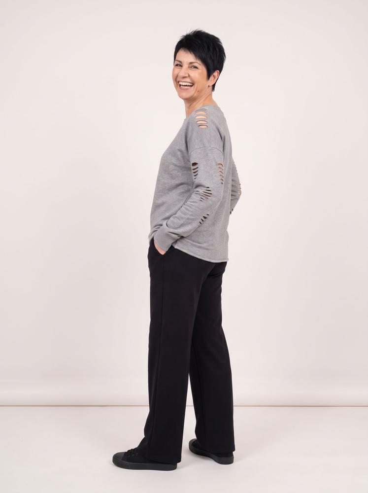 trendy geperforeerde dames sweater 17102 - wendy trendy