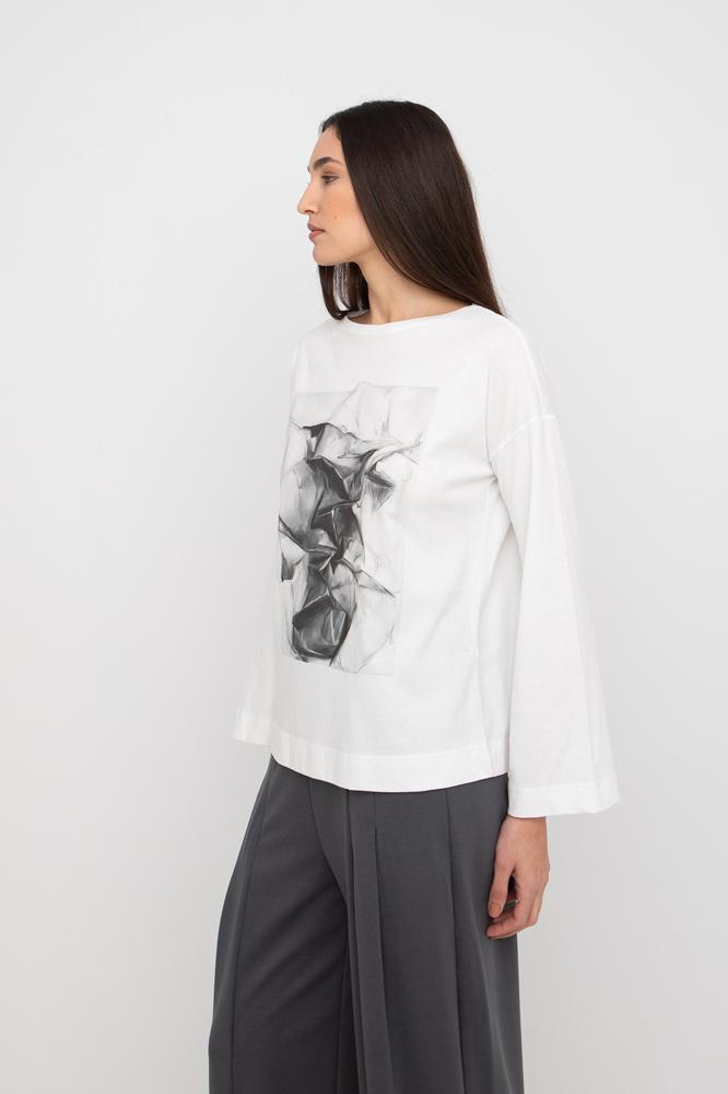 lange katoenen top met abstracte print 777020 - Ozai N Kü