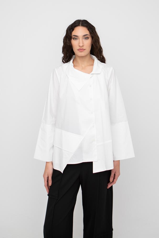 asymmetrisch katoenen design shirt 777003 - Ozai N Kü