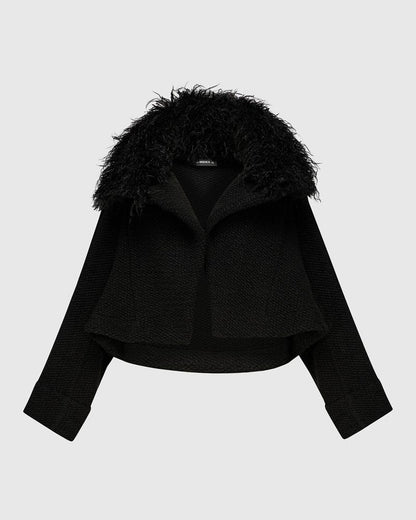 chique winterjas met kraag aj727aw - Alembika