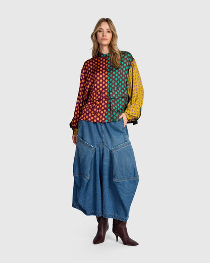 trendy denim culotte broek ap711aw - Alembika
