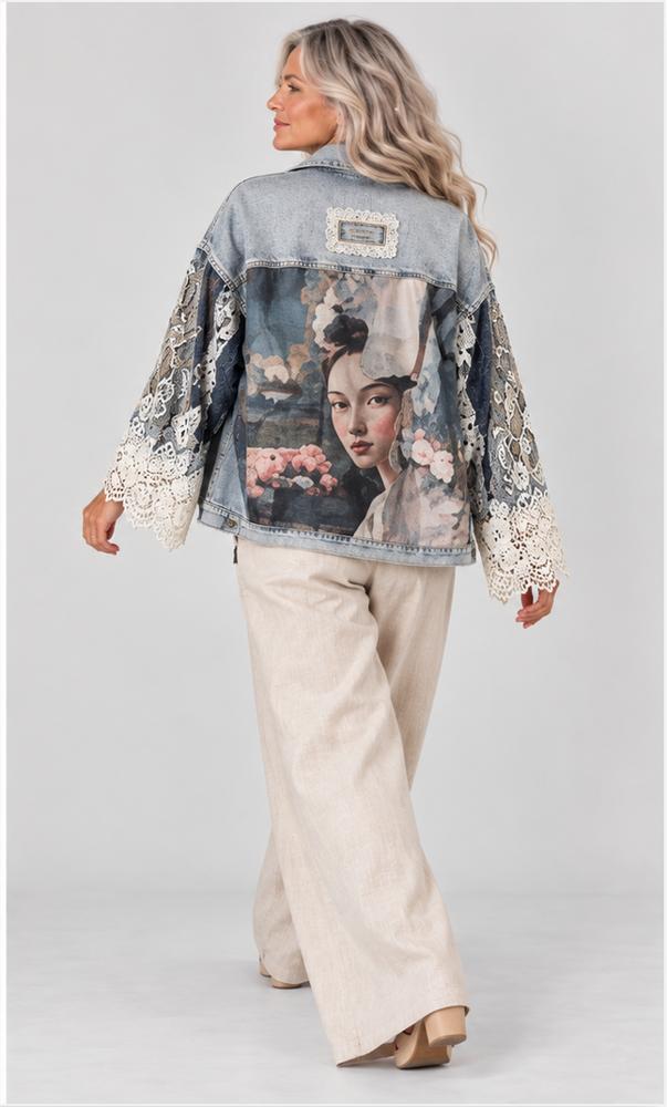 vintage kunstzinnige denim vest 2645aw - Rose