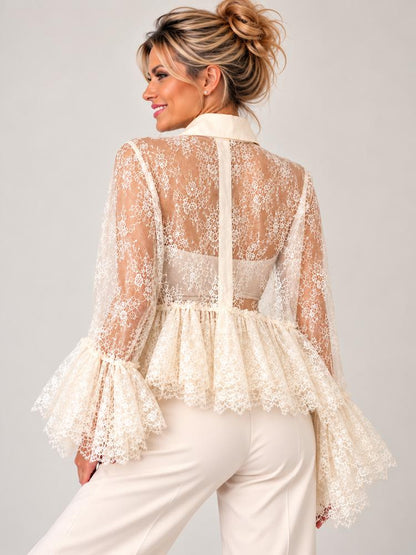 kanten elegantie blouse 828aw 828aw - Rose