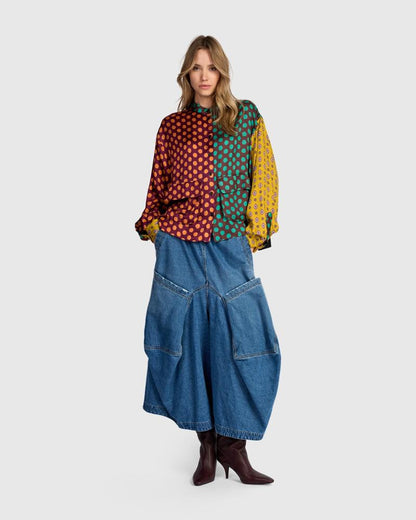 trendy denim culotte broek ap711aw - Alembika