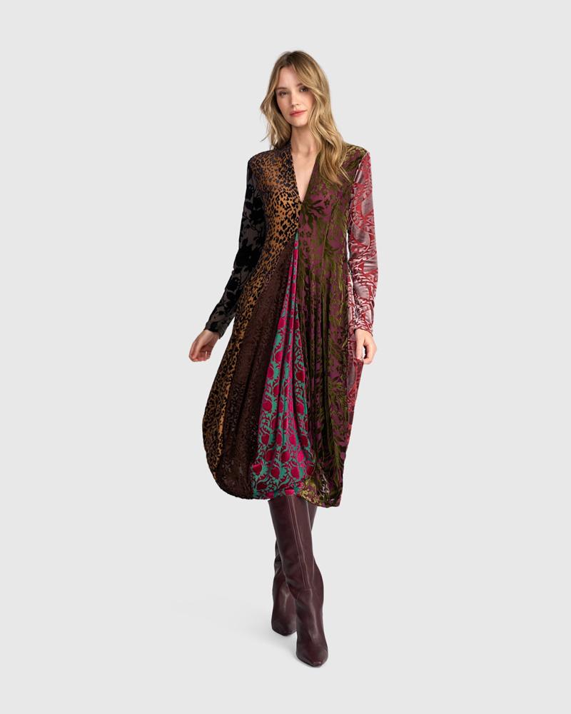maxi jurk met printmix ad902 - Alembika