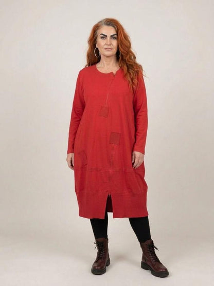casual katoenen jurk met rits 2426008 - Sinne Design