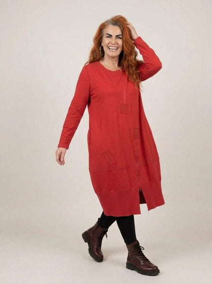 casual katoenen jurk met rits 2426008 - Sinne Design