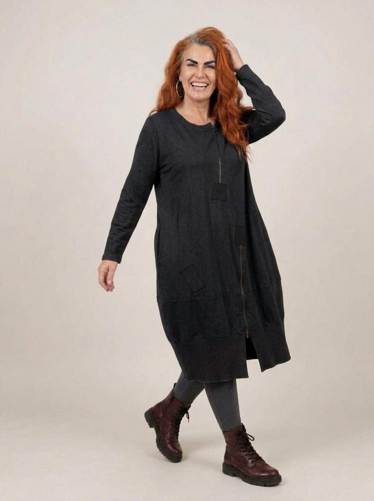 casual katoenen jurk met rits 2426008 - Sinne Design