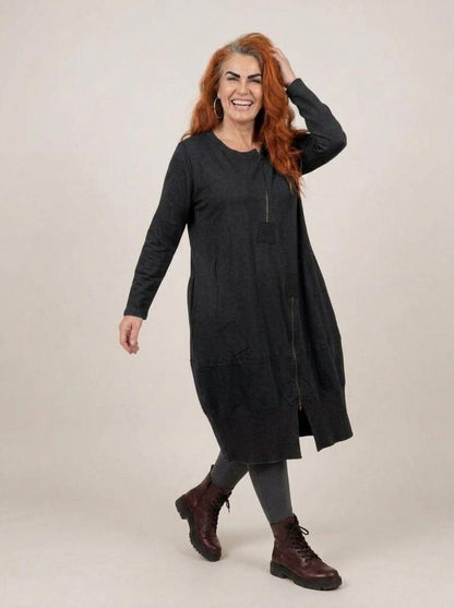 casual katoenen jurk met rits 2426008 - Sinne Design
