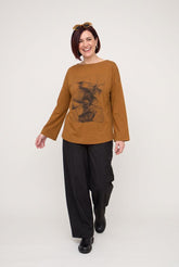 lange katoenen top met abstracte print 777020 - Ozai N Kü