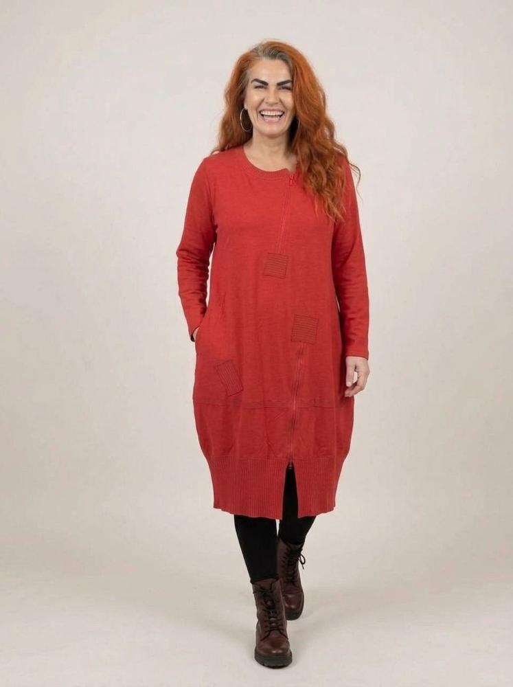casual katoenen jurk met rits 2426008 - Sinne Design
