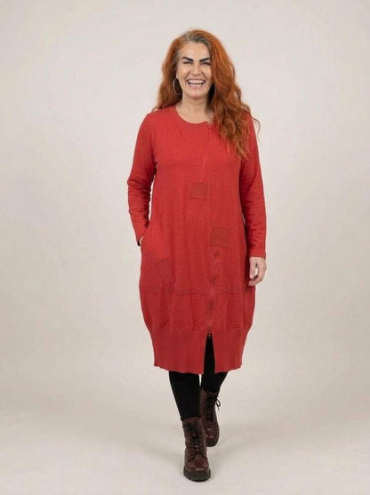 casual katoenen jurk met rits 2426008 - Sinne Design