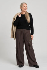 elastische casual broek met zakken 2421008aw - Sinne Design
