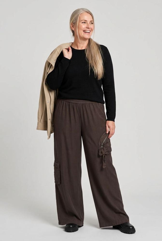 elastische casual broek met zakken 2421008aw - Sinne Design