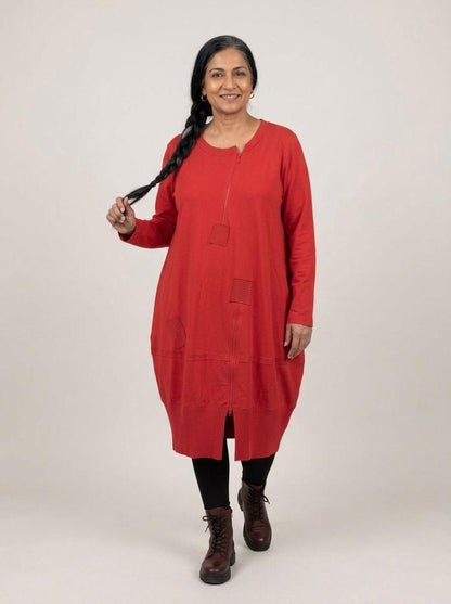 casual katoenen jurk met rits 2426008 - Sinne Design