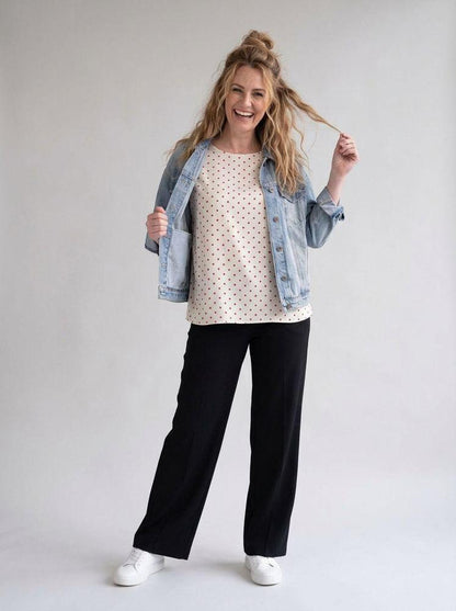 stippenpatroon casual dames shirt 226114 - wendy trendy