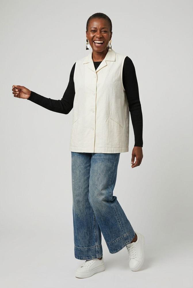 katoenen mouwloos vest elegantie 240879 - wendy trendy