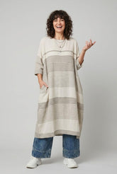 oversized gestreepte zomerjurk 225338 - wendy trendy