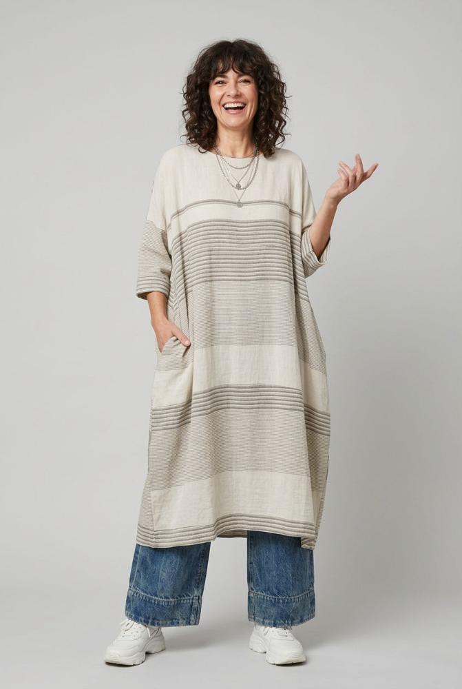 oversized gestreepte zomerjurk 225338 - wendy trendy