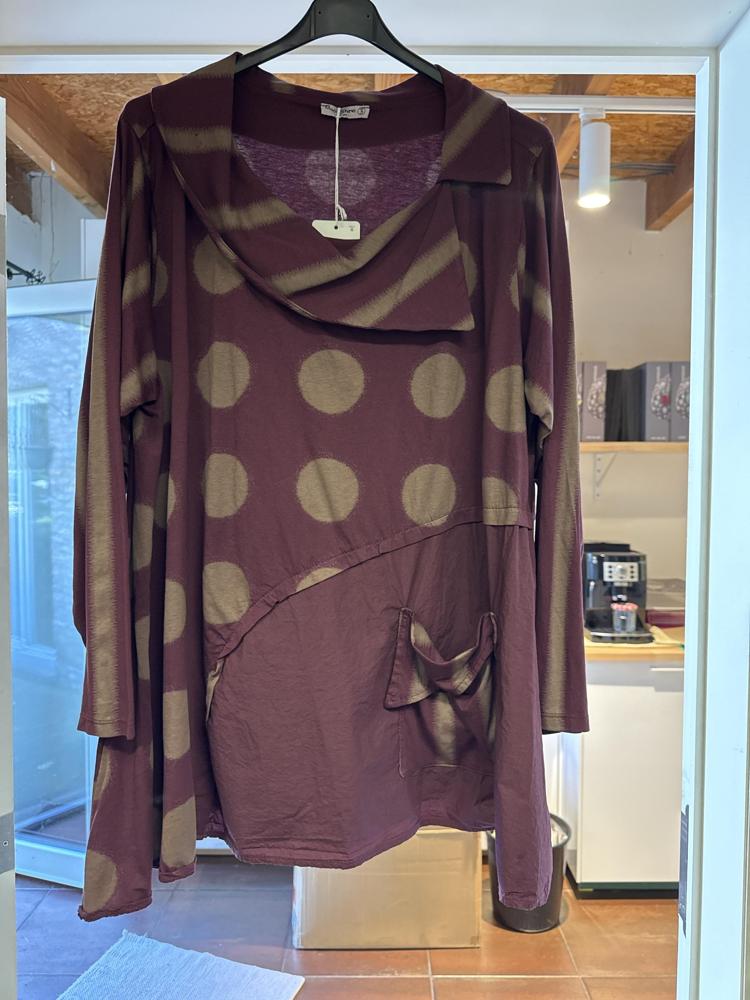 speels stippen shirt met flapkraag 8338aw - Moonshine