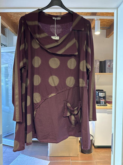 speels stippen shirt met flapkraag 8338aw - Moonshine