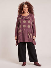 speels stippen shirt met flapkraag 8338aw - Moonshine