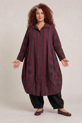lang katoenen vest met stippen 8345aw - Moonshine