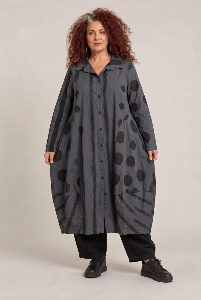 lang katoenen vest met stippen 8345aw - Moonshine