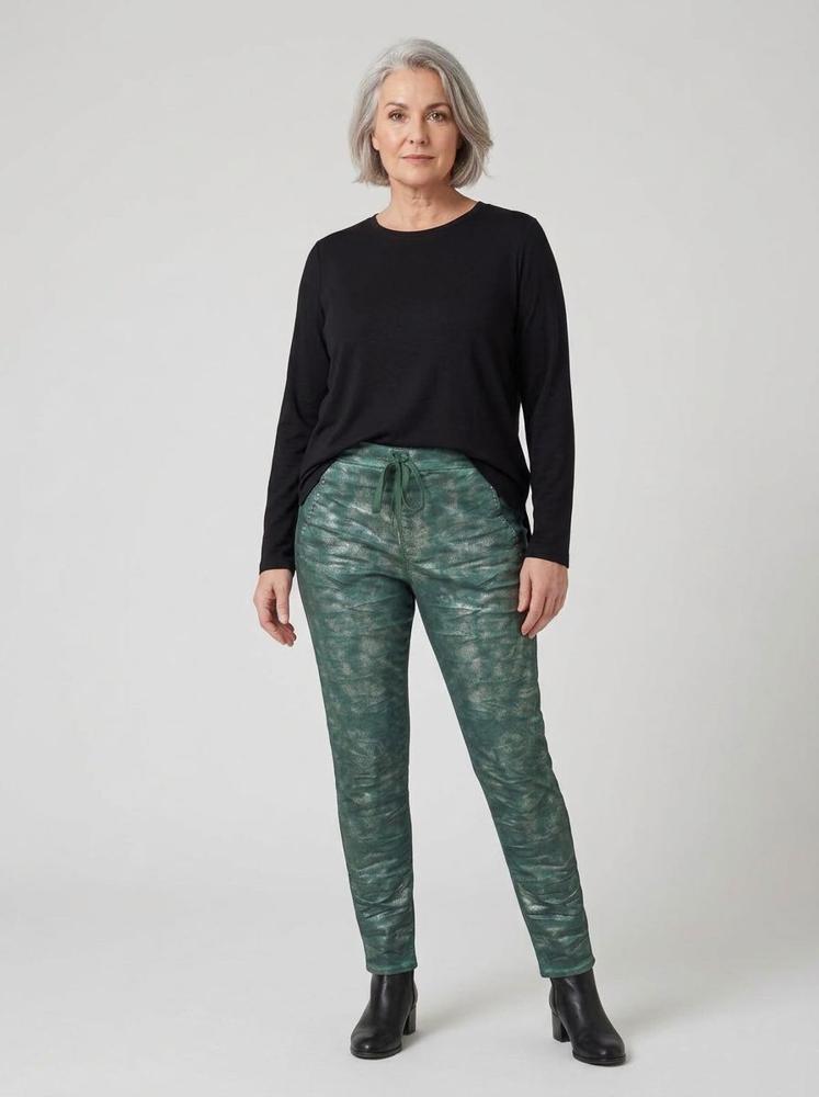 stijlvolle gemêleerde broek met trekkoord ap804 - Alembika