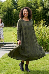 stijlvolle katoenen jurk met print 8333aw - Moonshine