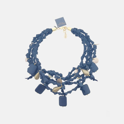 gevlochten halsketting met harsdetails 13658 - Rosanna de la Riva