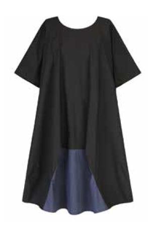a-lijn jurk met contrasterende zoom ud111b - Alembika