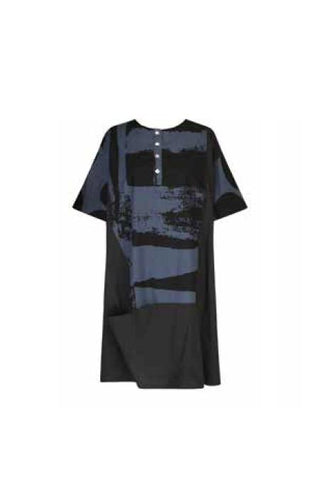 abstract grafisch print t-shirt jurk ud115n - Alembika
