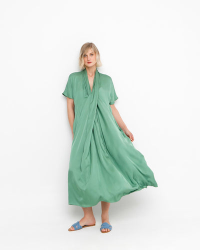 elegante maxi-jurk met v-hals en overslag 840428 - Ozai N Kü
