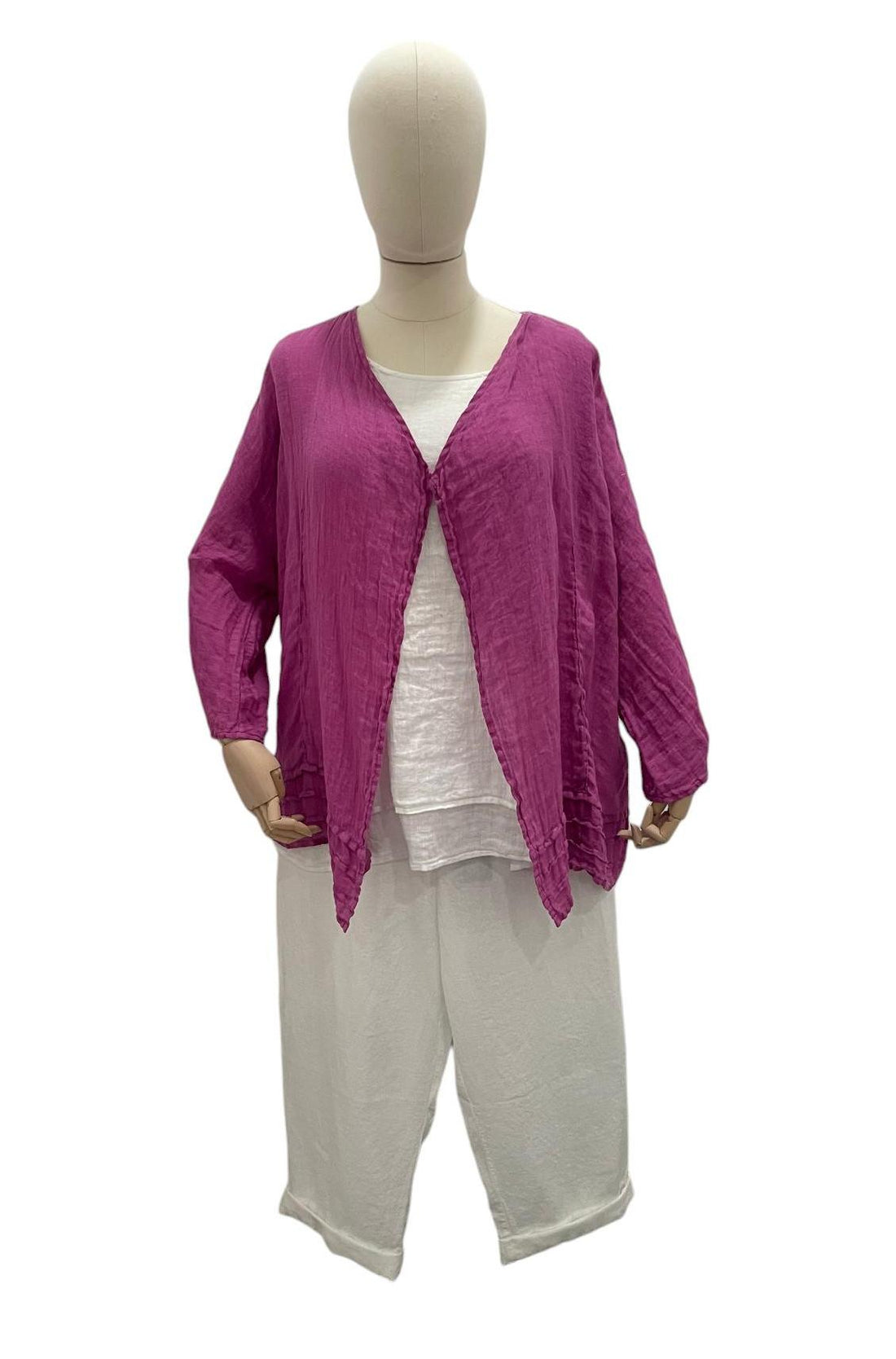 luchtige fuchsia kimono - model 71156-l6 - Grizas