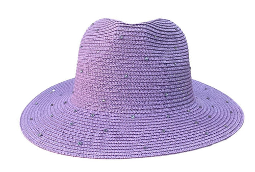 paarse zomerse strandhoed met glitteraccenten - 00027905 - Alexandr'o