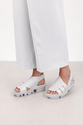 witte platform sandalen met chunky zool - Trippen