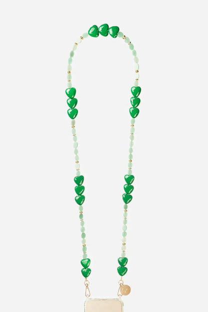 hartjes telefoonketting met kralen le314899 - La Coque Française