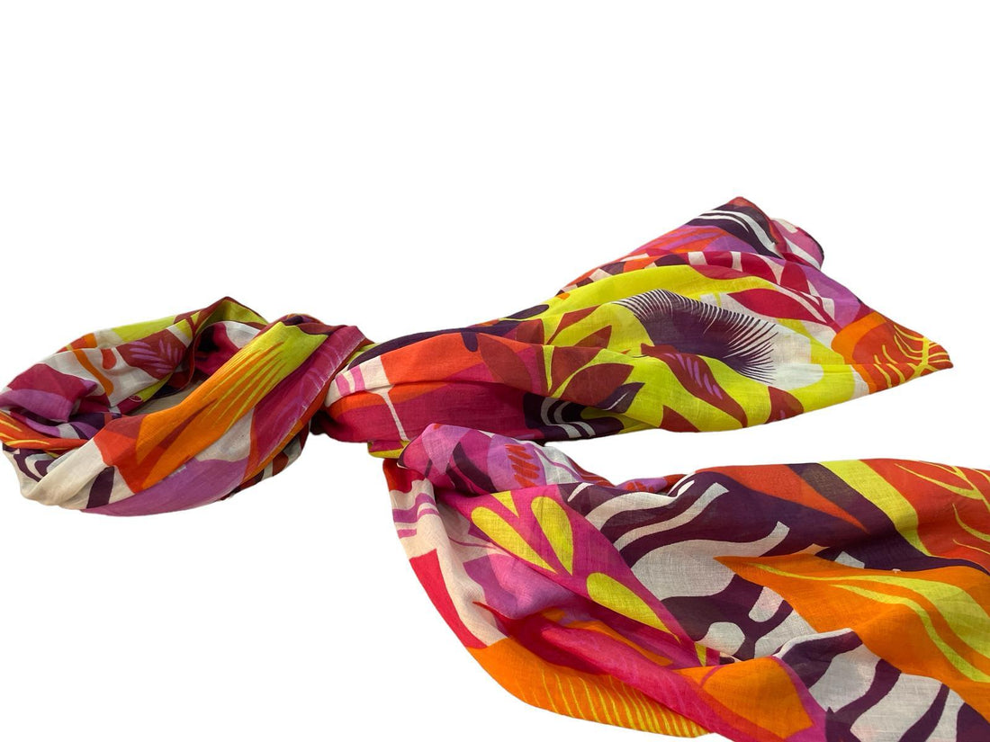 kleurrijke bloemenprint sjaal - Alexandr&