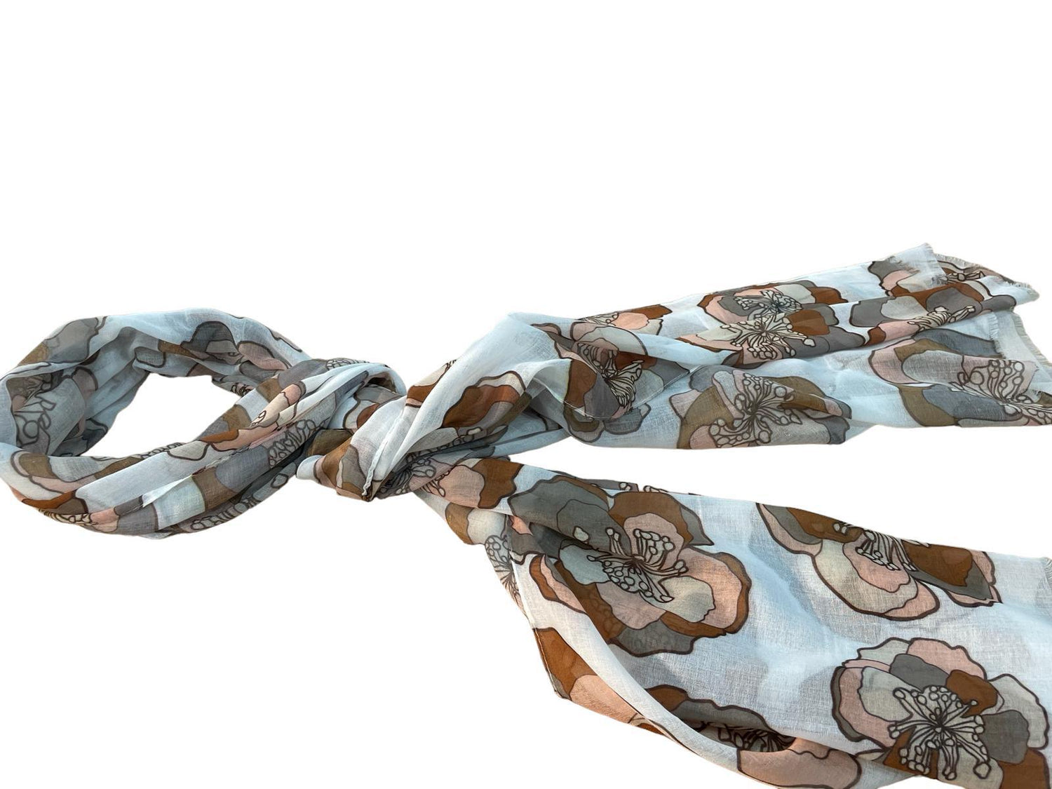 bloemenprint lichtgewicht zijden sjaal - Alexandr&