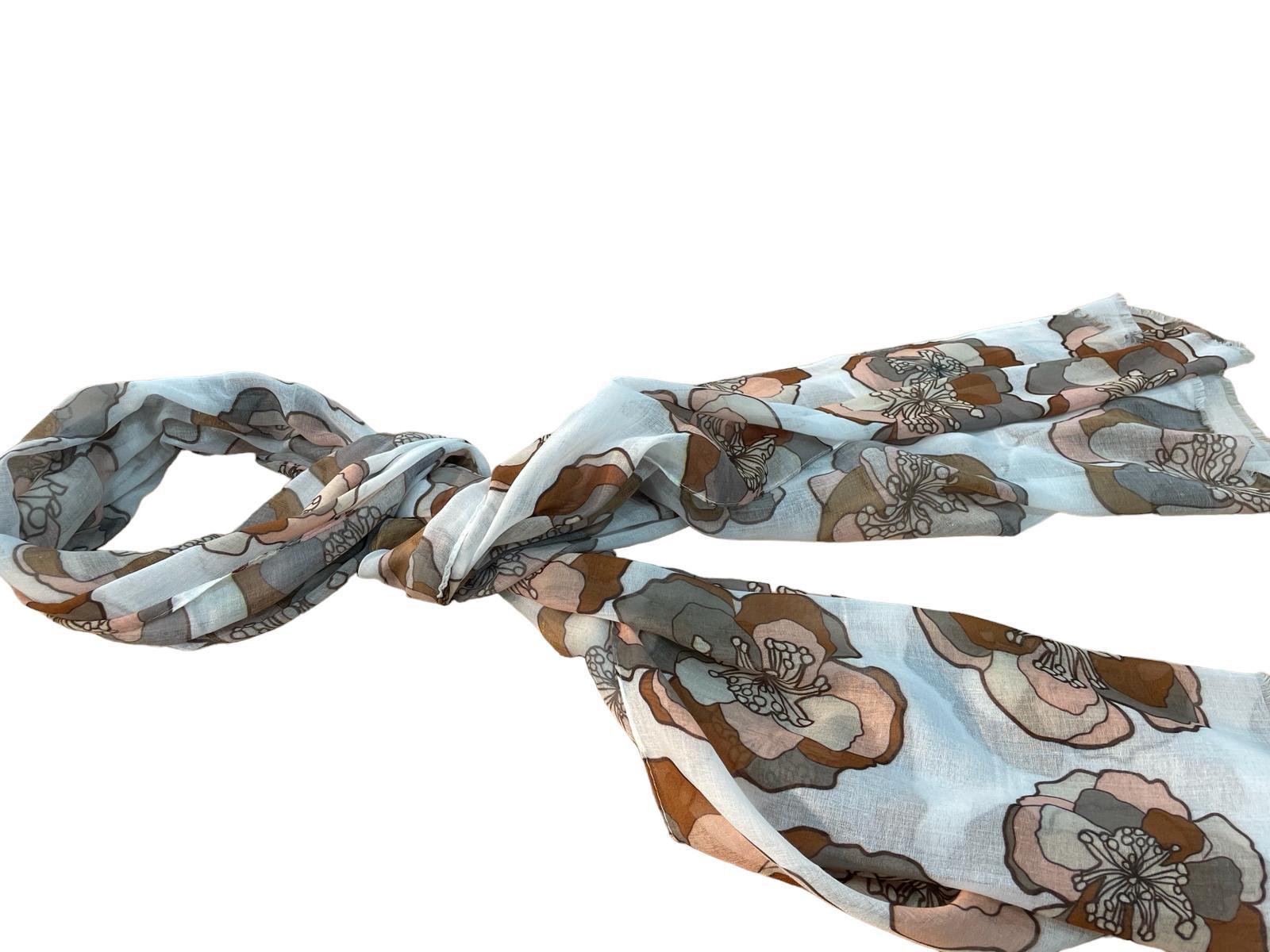 bloemenprint lichtgewicht zijden sjaal - Alexandr&