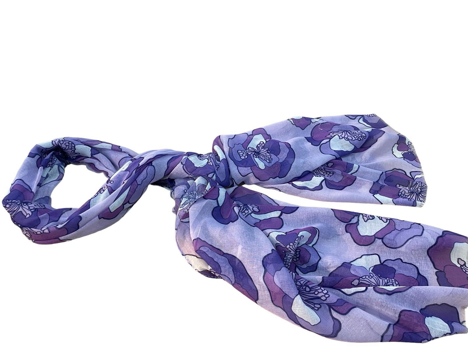 bloemenprint lichtgewicht zijden sjaal - Alexandr&