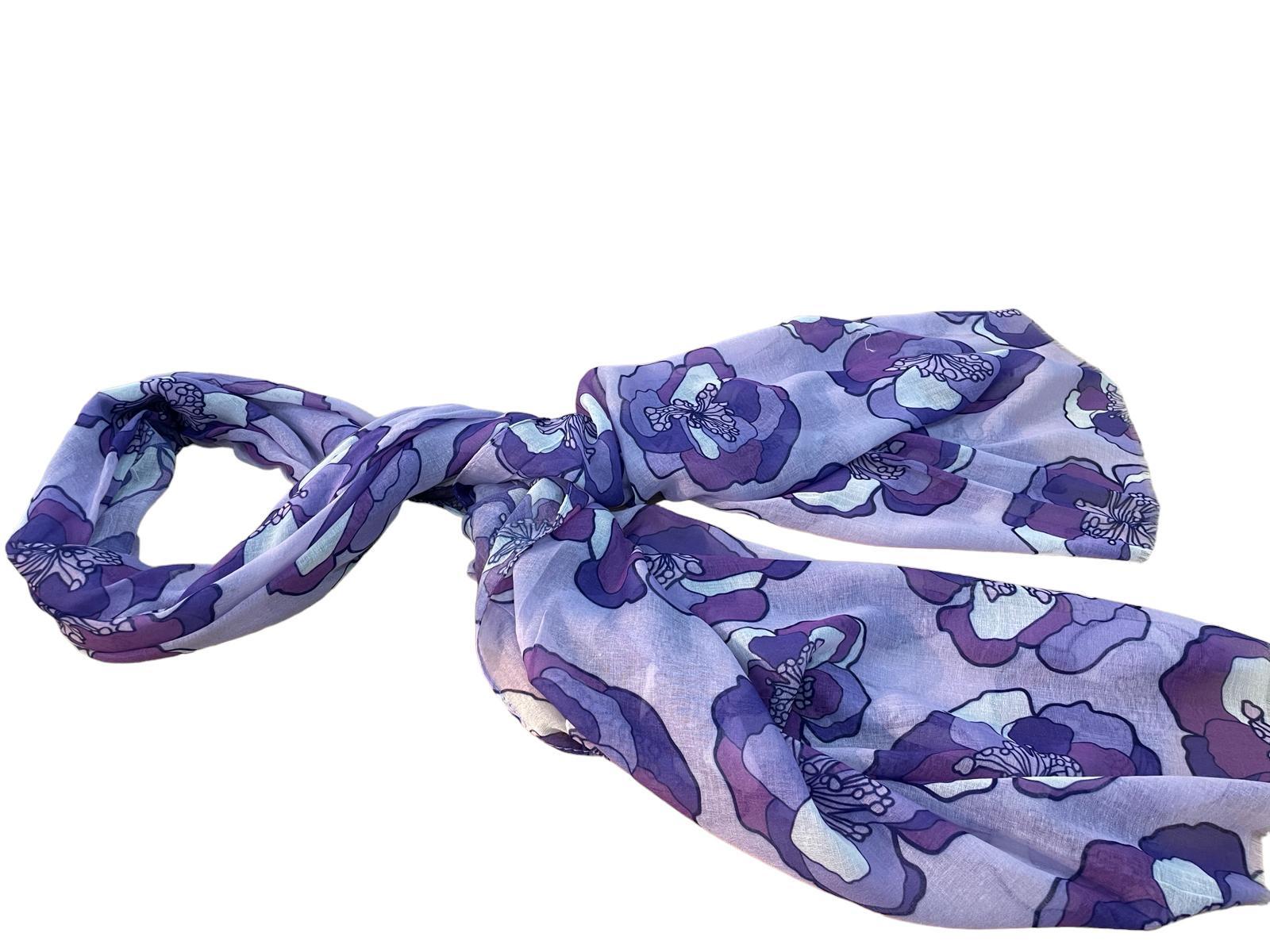 bloemenprint lichtgewicht zijden sjaal - Alexandr&