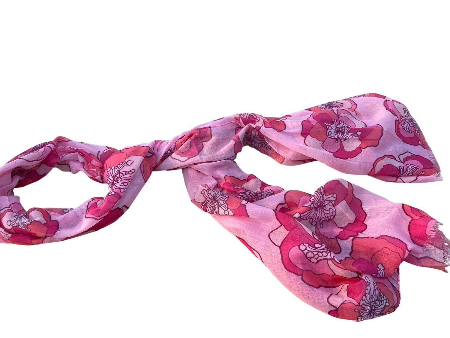 bloemenprint lichtgewicht zijden sjaal - Alexandr&