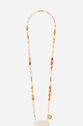 rose en marron kralen telefoonketting le314916 - La Coque Française