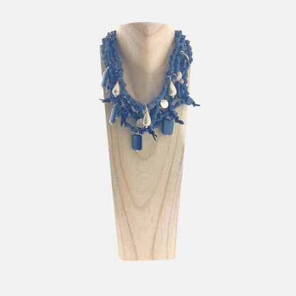 gevlochten halsketting met harsdetails 13658 - Rosanna de la Riva