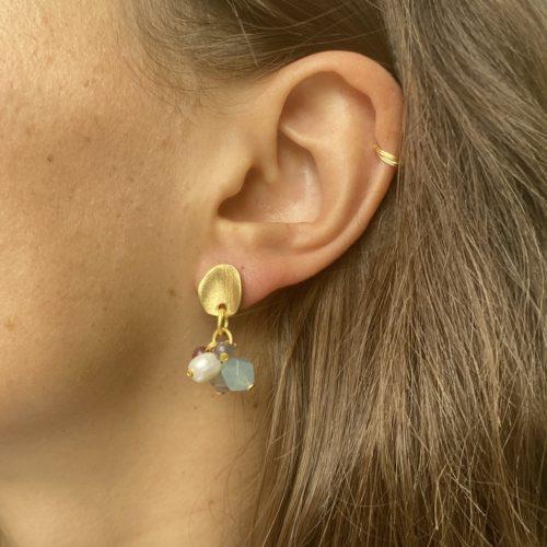oorbellen met edelsteen bedels 13708 - Rosanna de la Riva