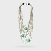 halsketting met houten kralen  "gazania" 308945 - Katerina Vassou